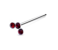 Red Stone Silver Straight Nose Stud NSKA-93